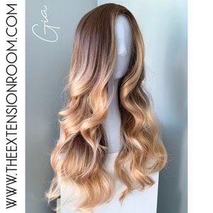 NEW Long Ombre Brown Body Wave Synthetic Wig